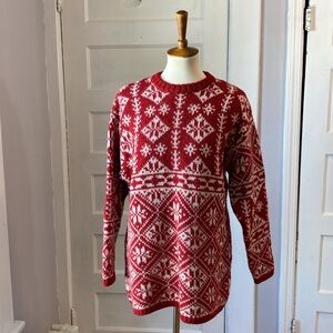 Vintage Squaw Valley Fair Isle Snowflake Wool Sweater, Size M